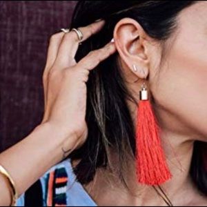 Red Tassel Earrings